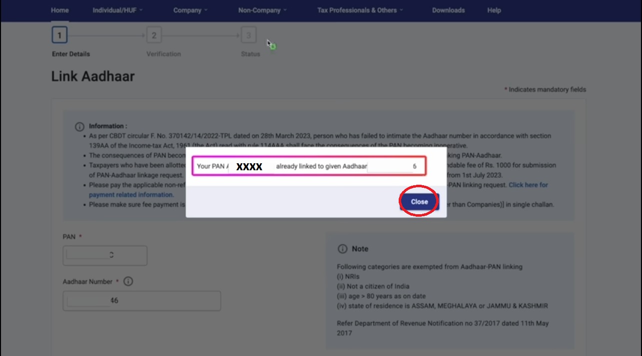 पेनकार्ड में आधार लिंक करें Best Method- PAN Aadhaar link status